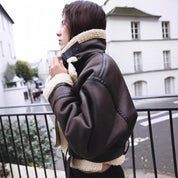 Pauline Girardin | Shearling Aviator Cropped Jacket For Women