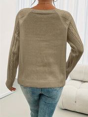 Isabeau Chevalier | Textured Button Sweater For Women
