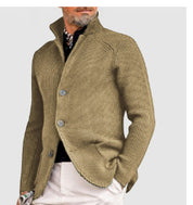 Wade Belham | Stand Collar Knit Cardigan Jacket For Men
