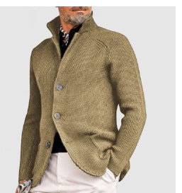 Wade Belham | Stand Collar Knit Cardigan Jacket For Men