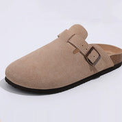 Antoine Duval | Suede Buckle Platform Clog Slippers For Unisex
