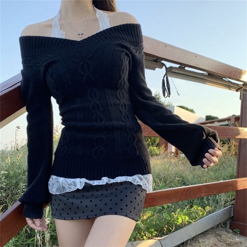 Séverine Aubert | Off-Shoulder Cable-Knit Sweater For Women