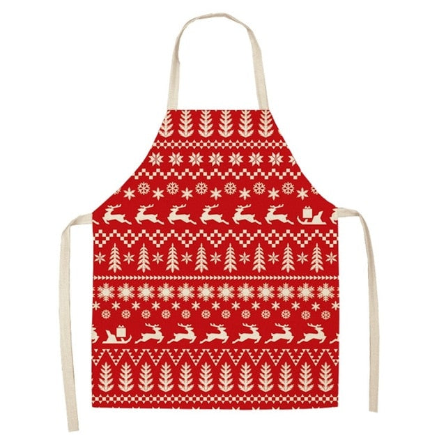 Marguerite Duvernay | Linen Look Christmas Apron With Festive Print