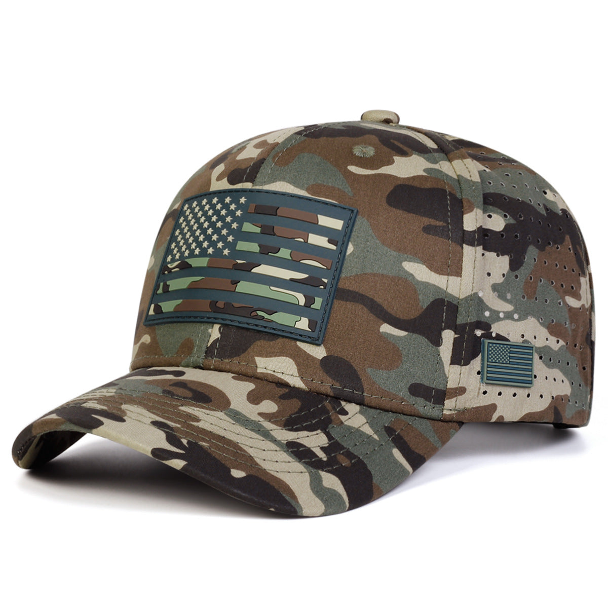 Genevieve Montclair | Black Flag Print Veterans Day Mesh Baseball Cap Unisex
