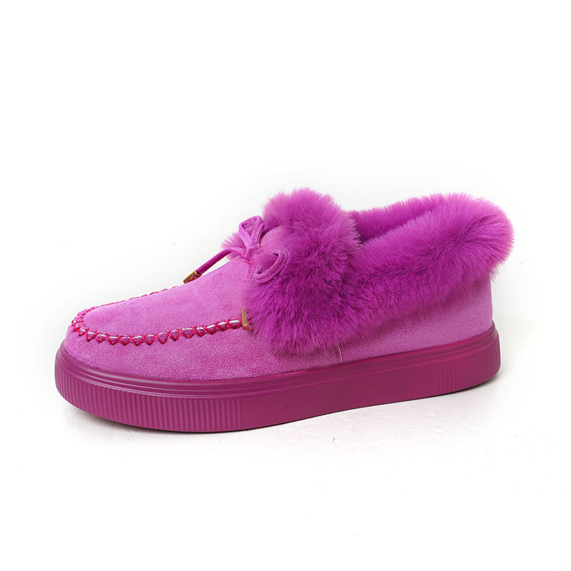 Chiara Bellucci | Fluffy Fur-Trim Moccasin Slippers For Women