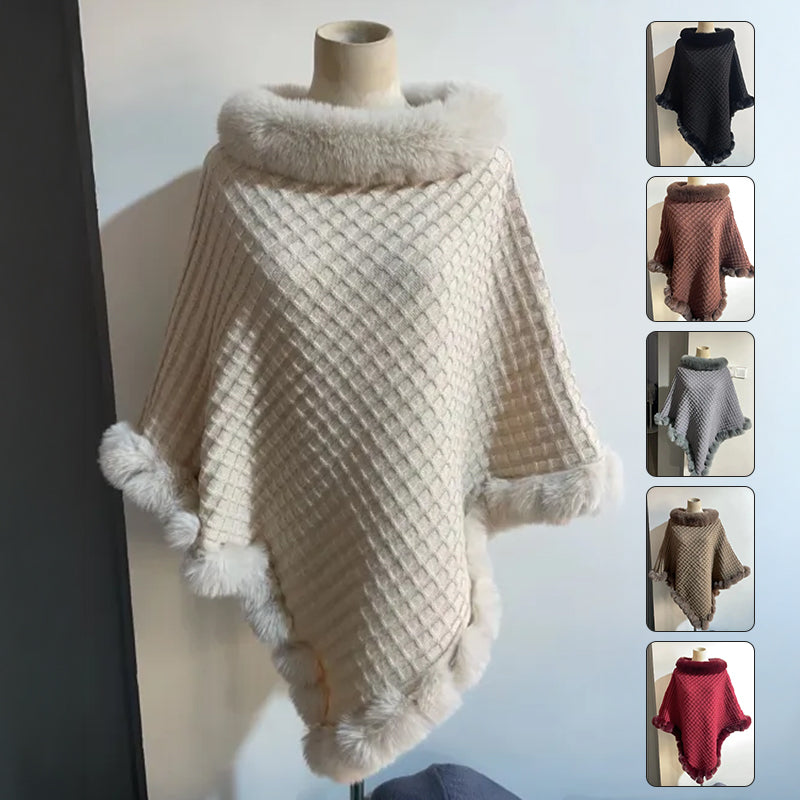 Ophelia Renwick | Fur Collar Cape Wrap For Women