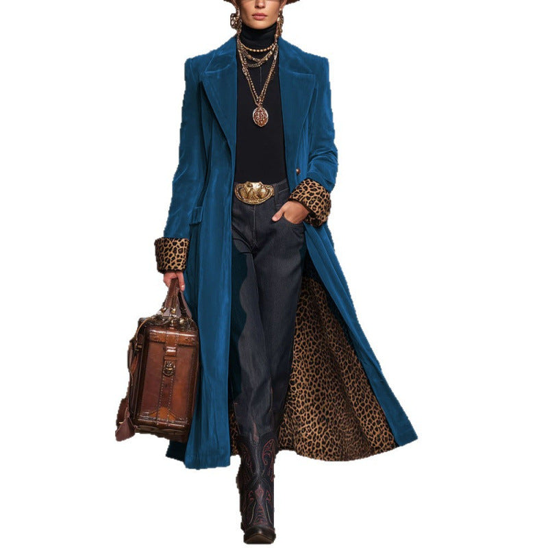 Bess Langham | Long Velvet Lapel Coat For Women