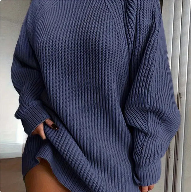 Marielle Duchamp | Turtleneck Knit Mini Sweater Dress For Women