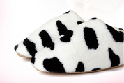 Marlo Thornford | Cow Print Fluffy Slippers For Women