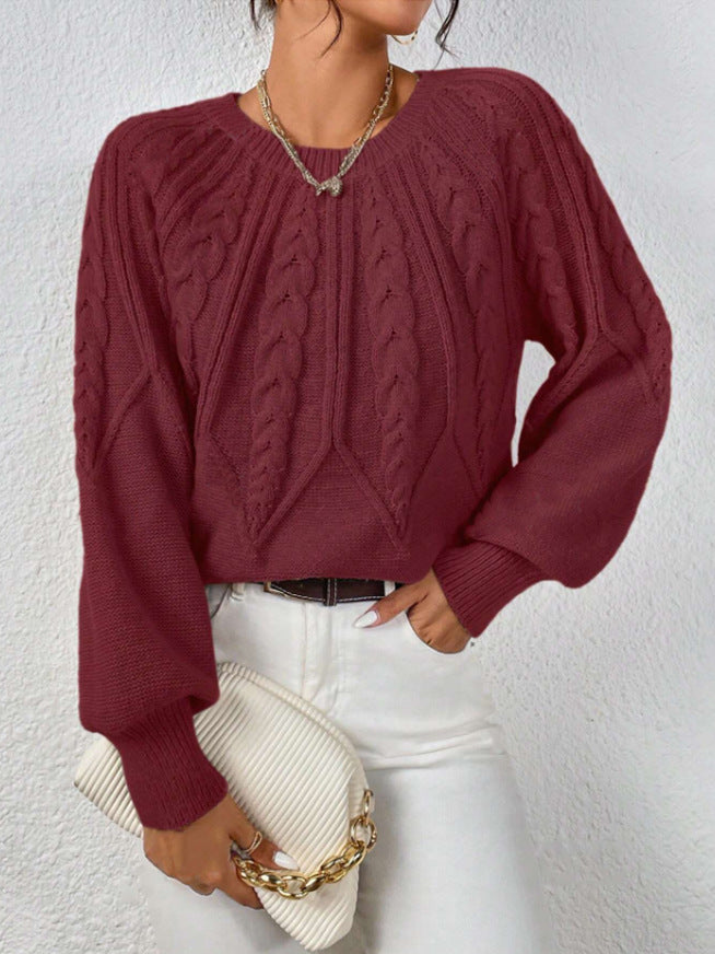 Rosalie Thornbury | Cable-Knit Crew Neck Sweater For Women