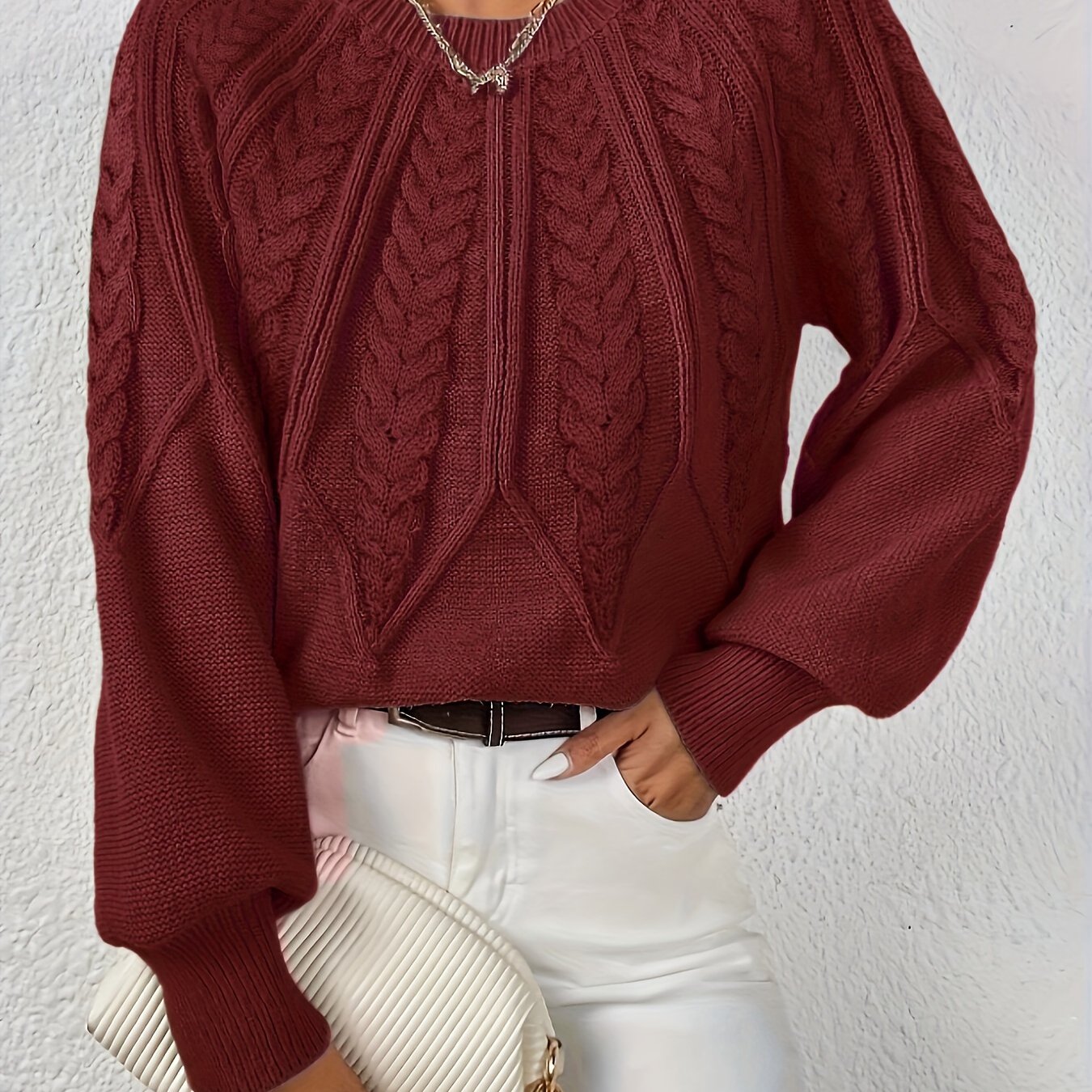 Fabienne Cortland | Cable-Knit Round-Neck Sweater For Women