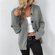 Serena Vitale | Hooded Button-Front Knit Cardigan For Women