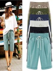 Diane Wentmore | Casual Loose-Fit Cotton Capri Shorts For Women