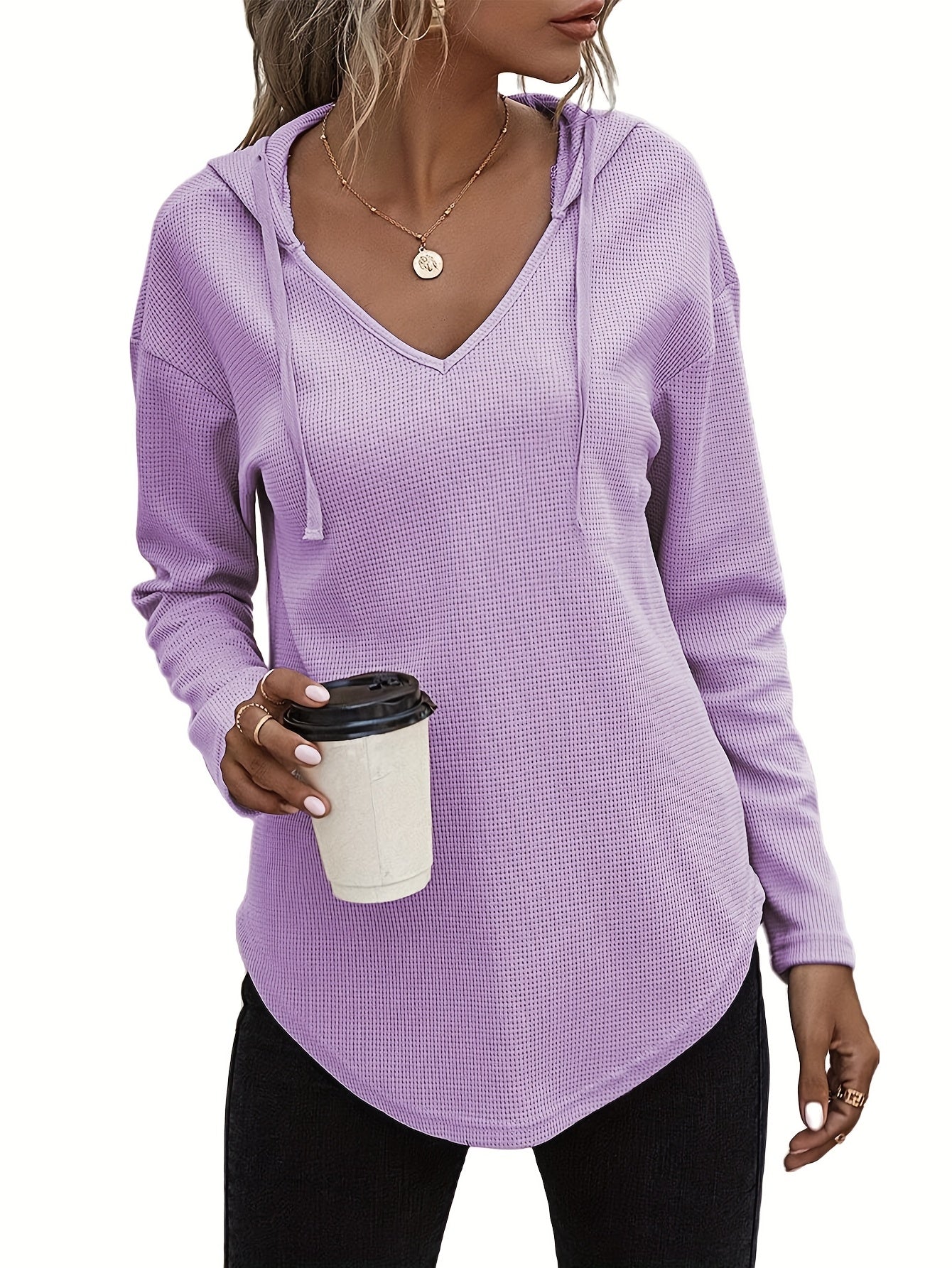 Naomi Verlaine | Relaxed V-Neck Hoodie For Women