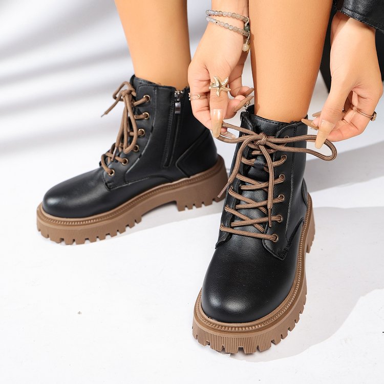 Lucienne Fairbrook | Fur Lined Platform Combat Boots For Women