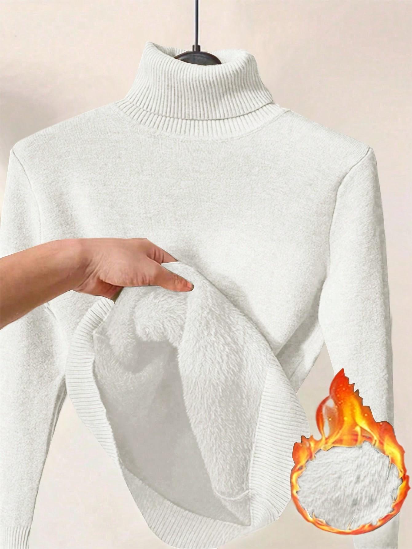 Margot Delaine | Turtleneck Fleece-Lined Sweater For Women