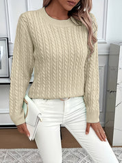 Simone Aldridge | Cable-Knit Round Neck Sweater For Women