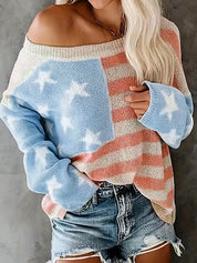 Brielle Ashmore | American Flag Knit Sweater For Women
