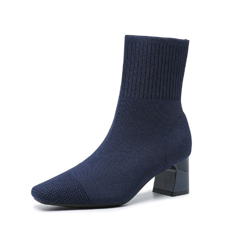 Océane Beauchamp | Pointed Toe Stretch Sock Boots For Women