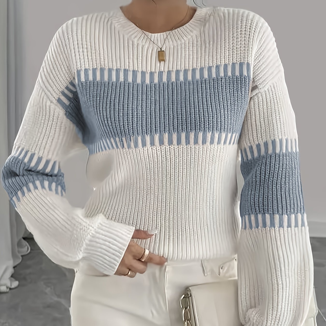 Margaux Thibault | Colour-Block Striped Sweater For Women