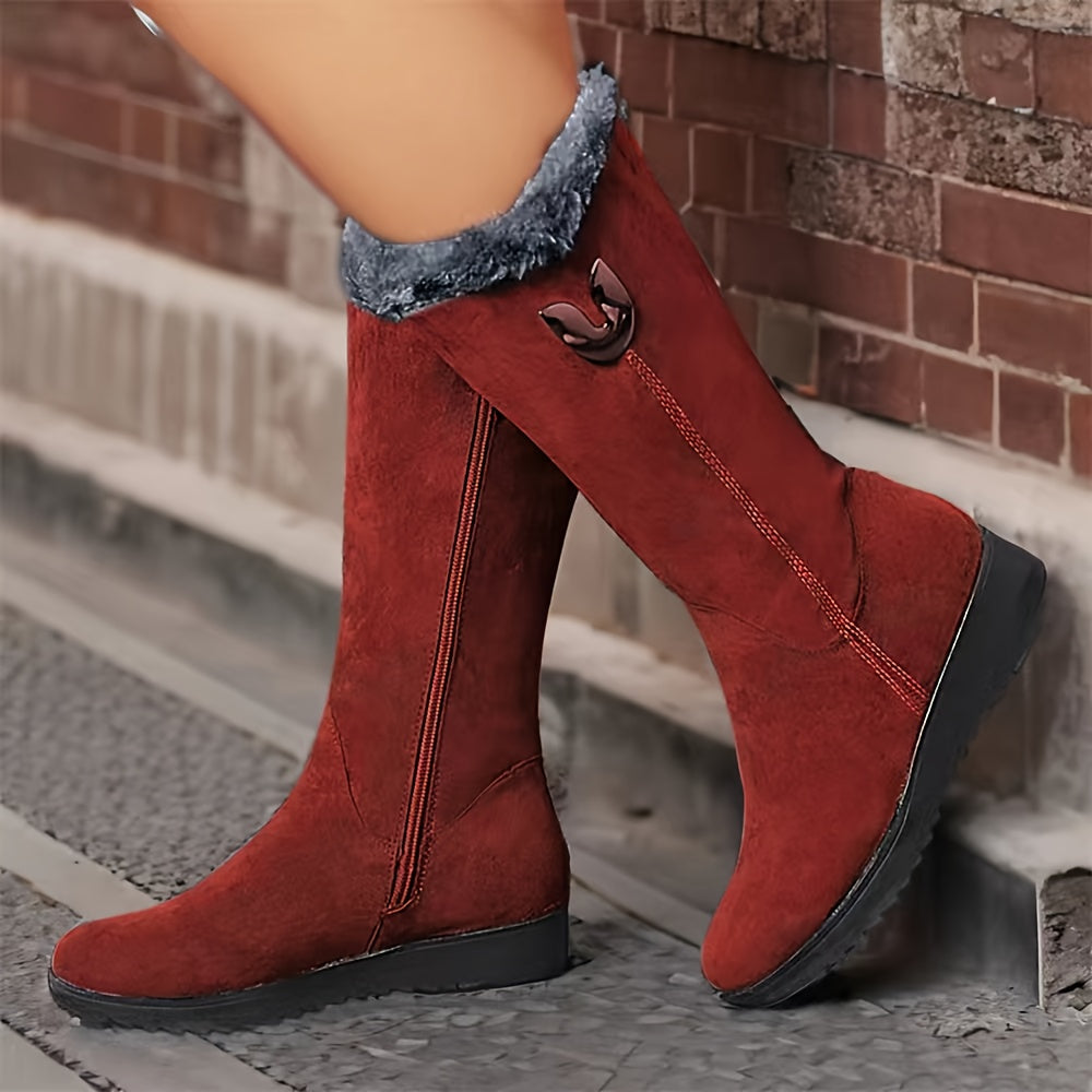 Camille Brindisi | Faux Fur Cuffed Snow Boots For Women