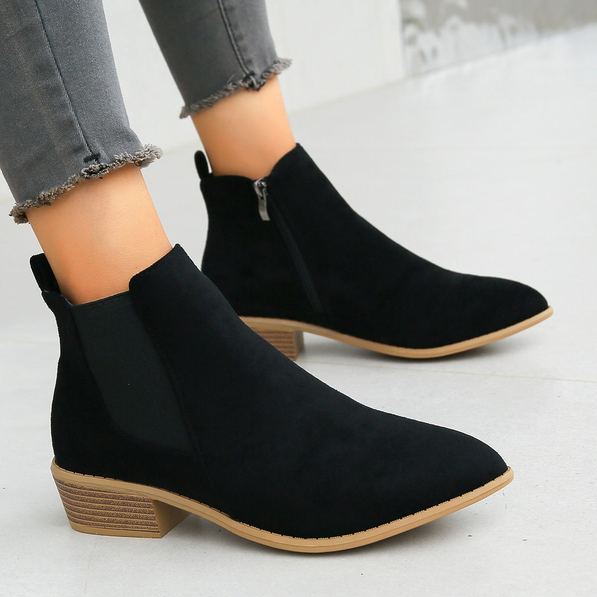Dinah Everham | Suede-Look Chelsea Ankle Boots For Women
