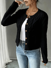 Vittoria Rossignol | Cable-Knit Button-Front Cardigan For Women