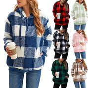 Genevieve Larchant | Plaid Plush Hoodie For Women