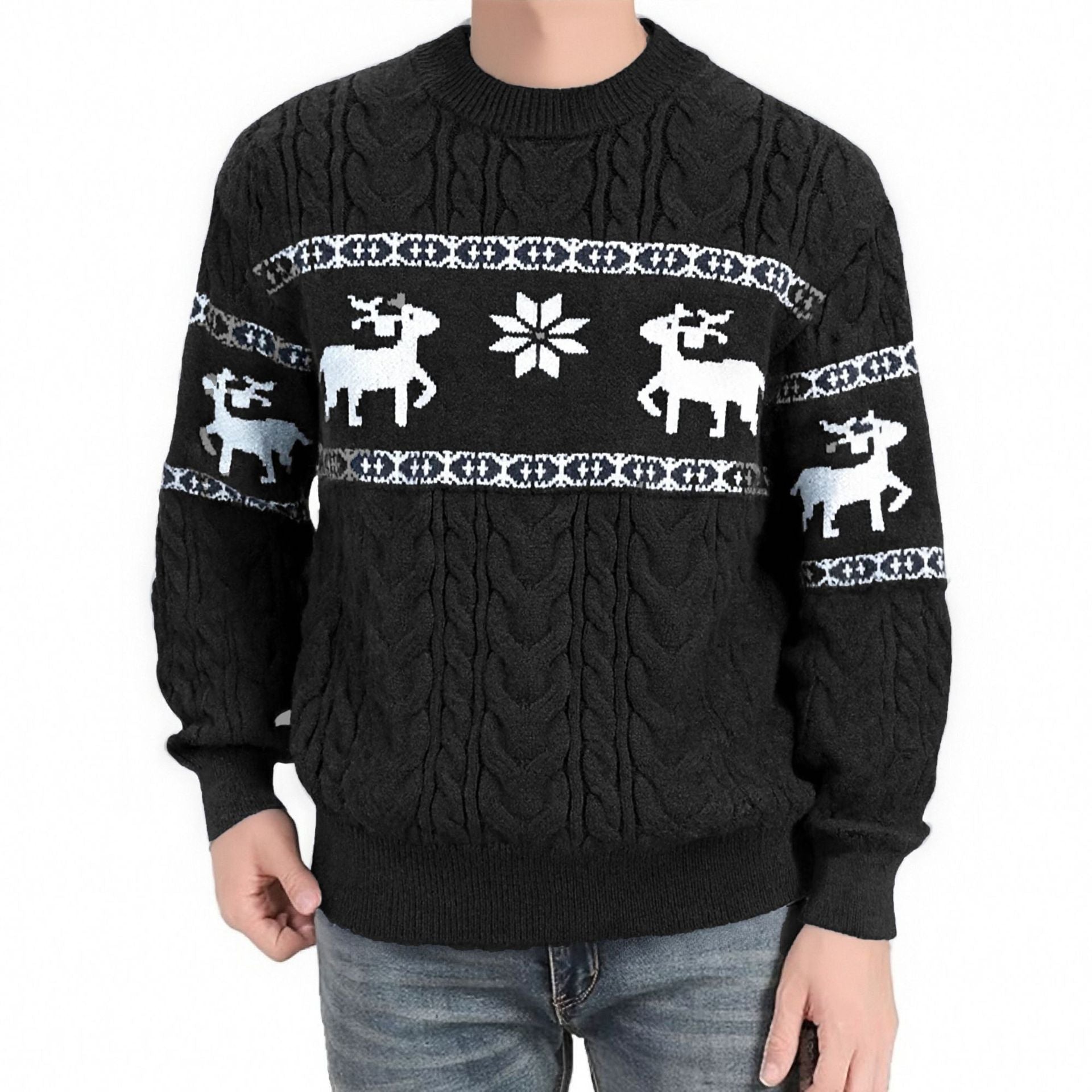 Nutcracker | Red Reindeer Fair Isle Christmas Sweater For Men