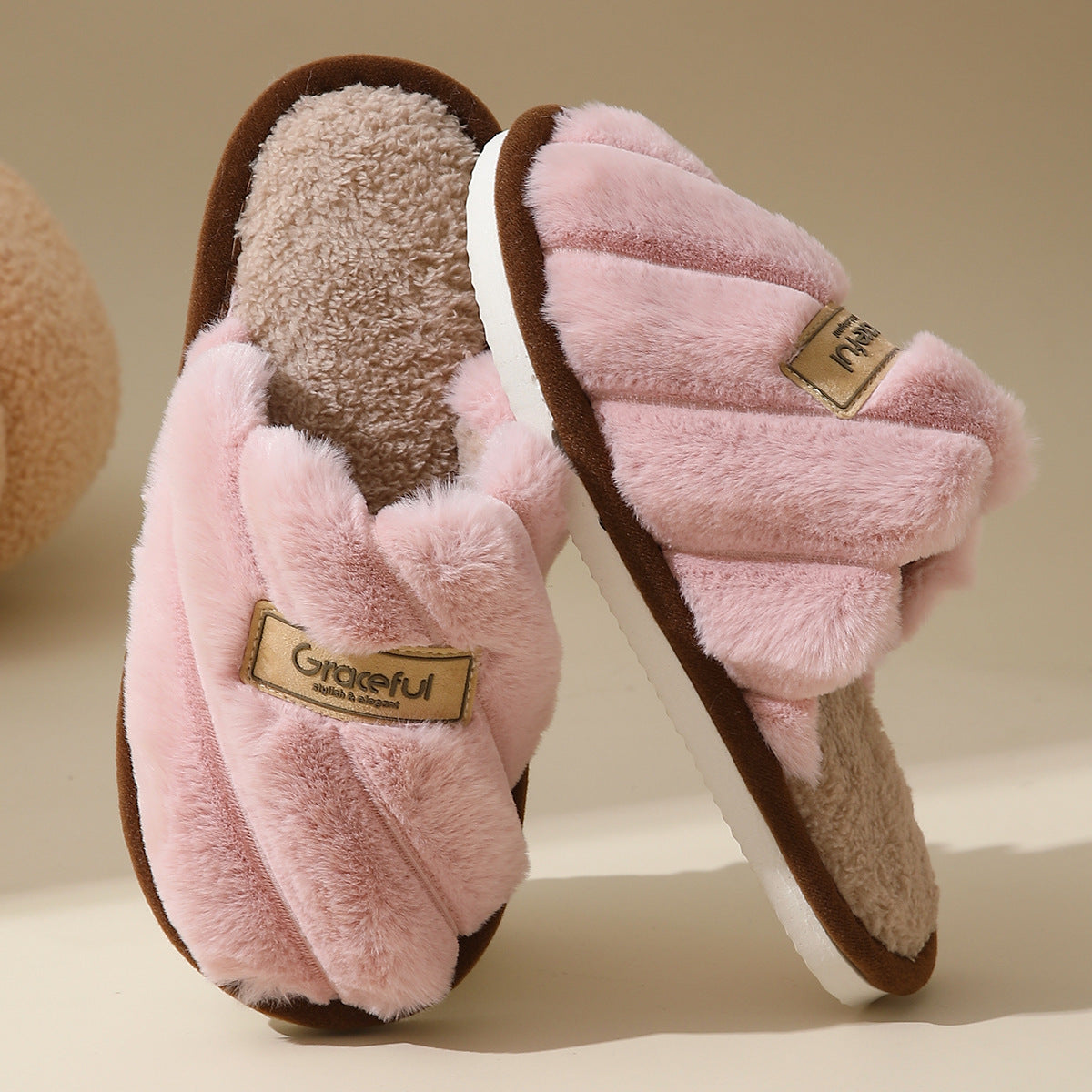 Margaux Delacroix | Fluffy Platform Slippers For Women