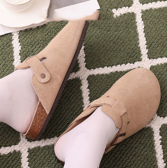 Antoine Duval | Suede Buckle Platform Clog Slippers For Unisex