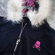 Seraphine Lacroix | Gothic Skull Hoodie With Faux Fur Trim For Women