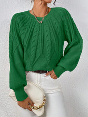 Rosalie Thornbury | Cable-Knit Crew Neck Sweater For Women