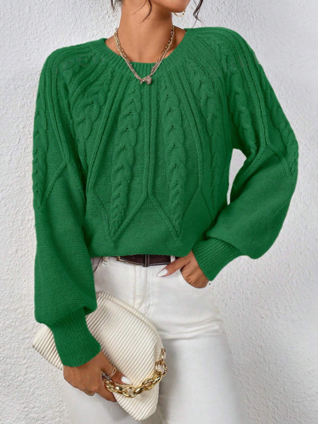 Rosalie Thornbury | Cable-Knit Crew Neck Sweater For Women