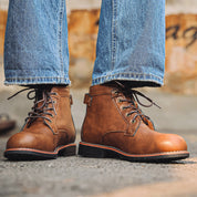 Heath Fenfield | Burnished Leather-Look Lace-Up Ankle Boots For Men