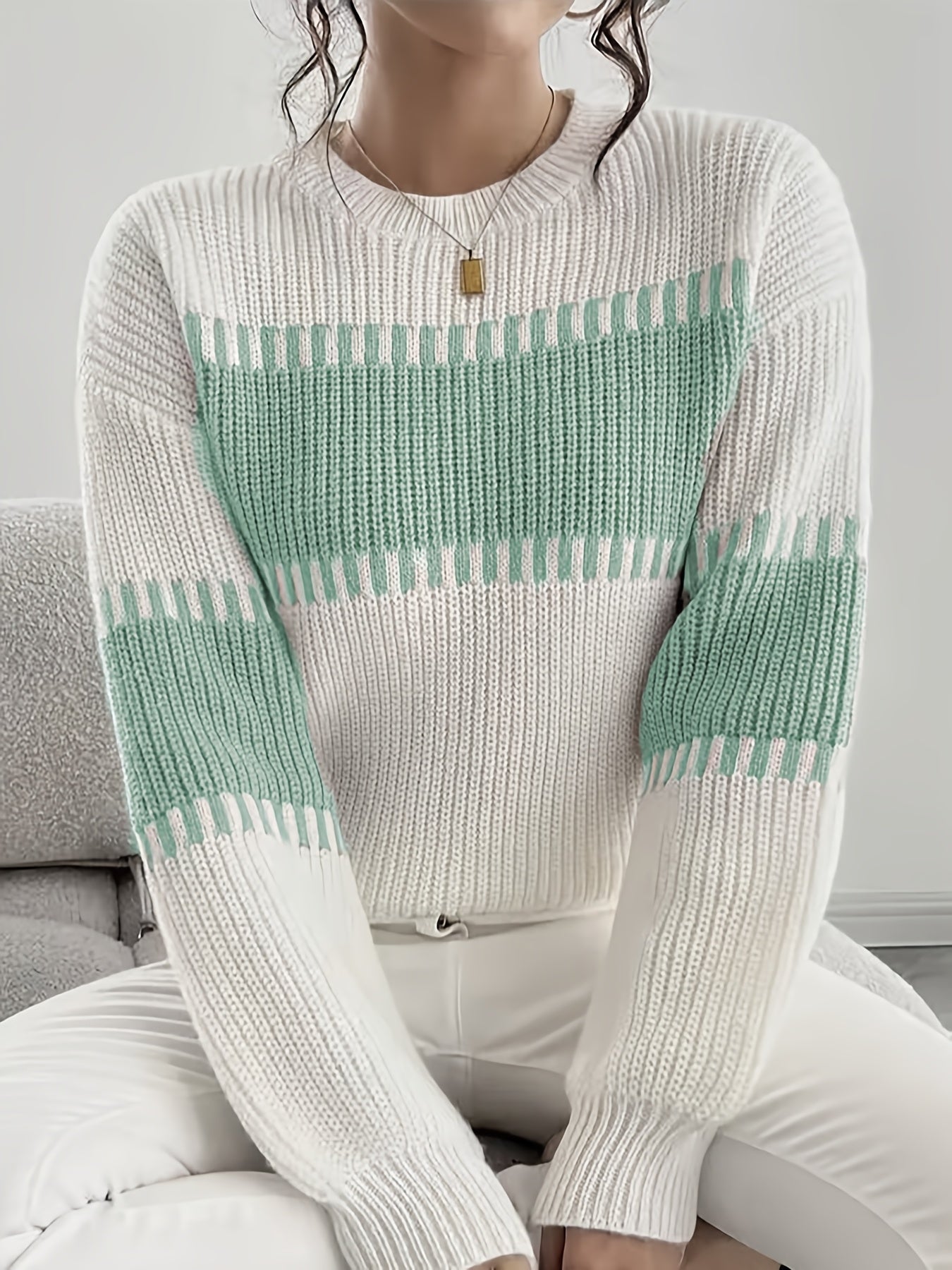 Margaux Thibault | Colour-Block Striped Sweater For Women