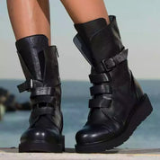 Isabelle Charron | Purple Chunky Combat Boots For Women