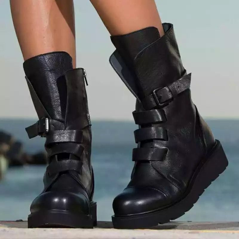 Isabelle Charron | Purple Chunky Combat Boots For Women