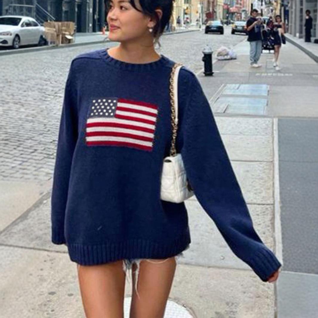 Piper Wentworth | Union Jack Oversized Knit Sweater For Women