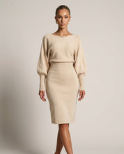 Seraphine Winthrop | Balloon Sleeve Knit Midi Dress For Women