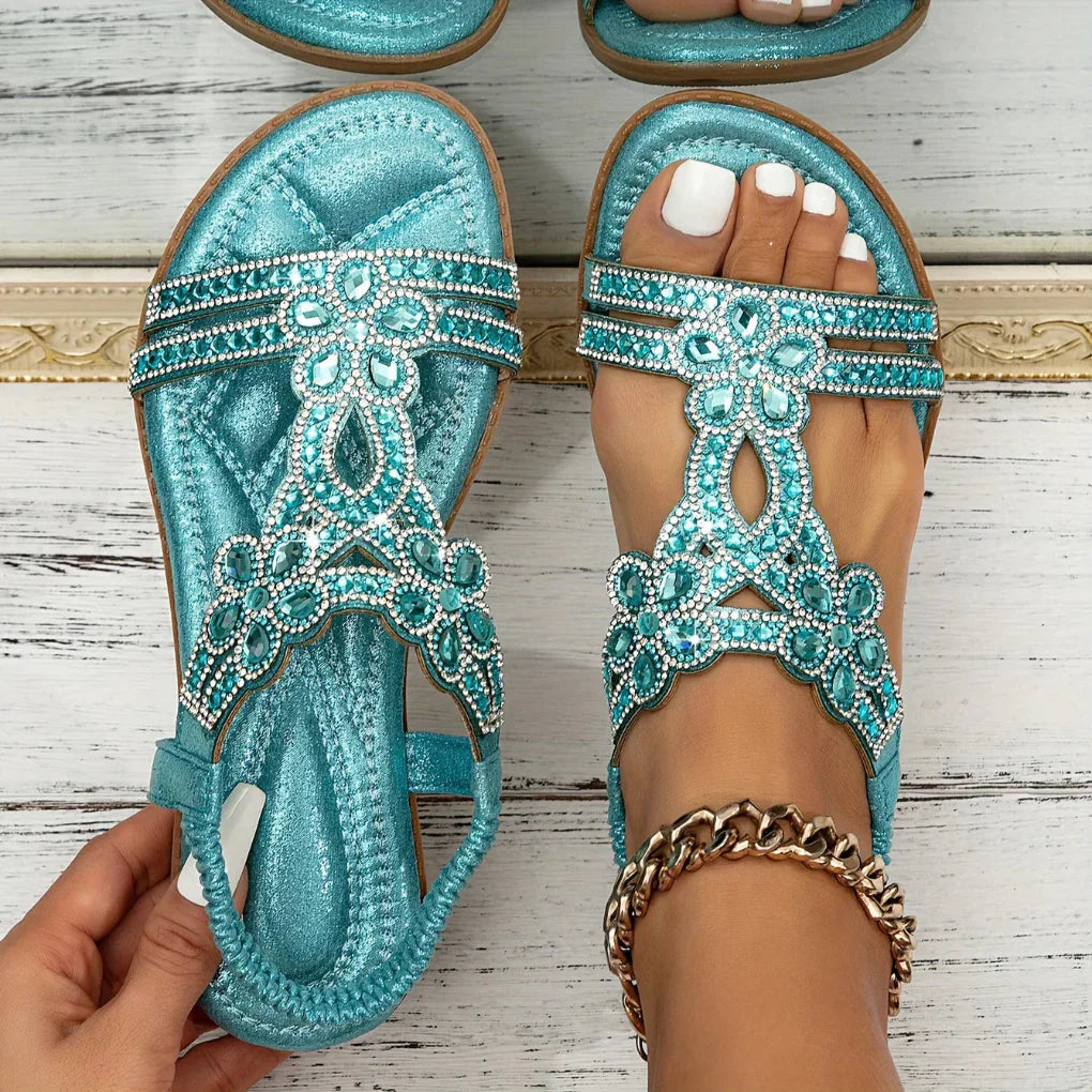 Isabella Moreau | Crystal Embellished Summer Sandals For Women