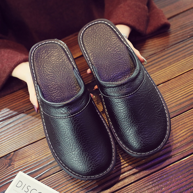 Marco Antonelli | Leather Slippers With Stitched Trim For Men