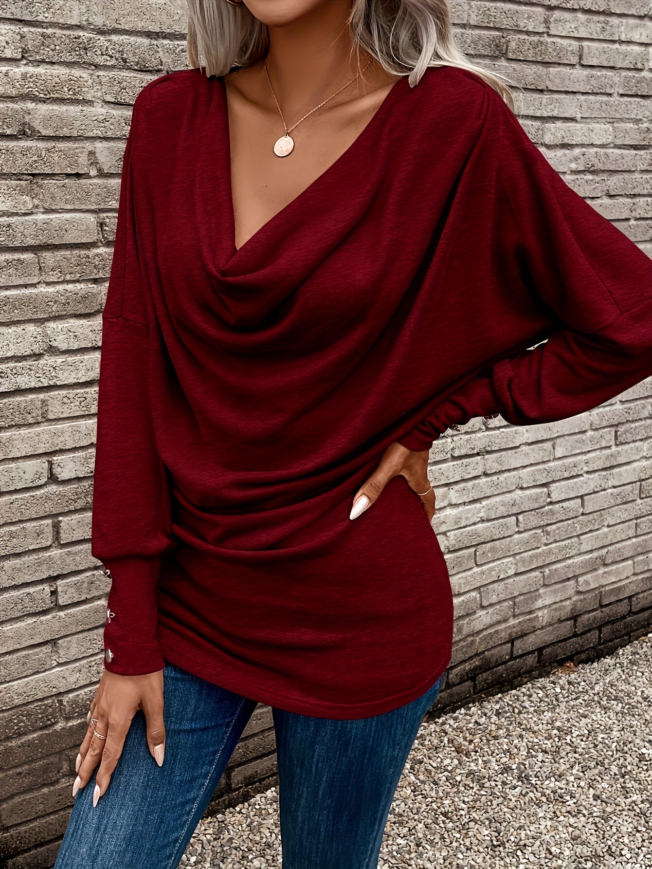 Roxane Chevalier | Cowl Neck Long Sleeve Top For Women