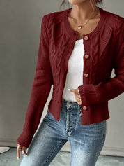 Vittoria Rossignol | Cable-Knit Button-Front Cardigan For Women