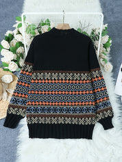 Thea Windmore | Vintage Jacquard Loose-Fit Sweater For Women