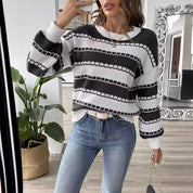 Claire Delacroix | Striped Colorblock Sweater For Women