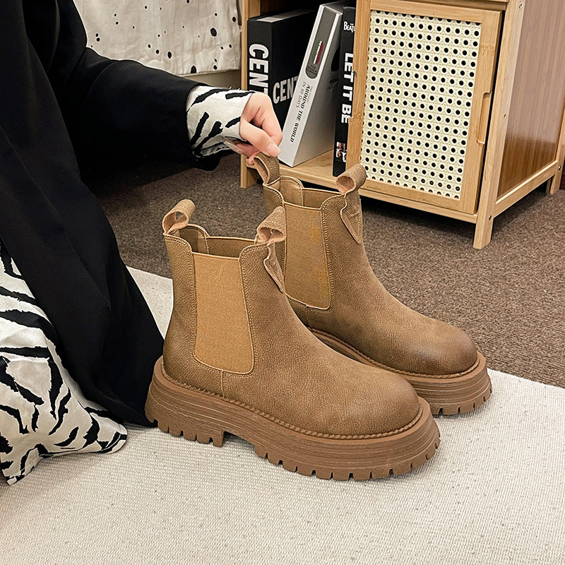 Noemie Lanvin | Suede Chelsea Boots With Platform Sole For Women