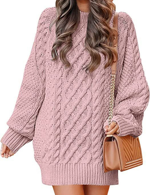 Eleanora Vance | Cable Knit Mini Sweater Dress For Women