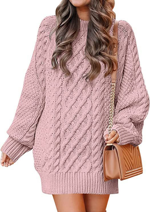 Eleanora Vance | Cable Knit Mini Sweater Dress For Women