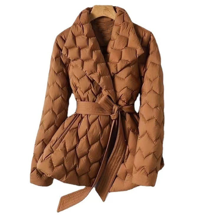 Winnie Pagbridge | Belted Wave-Quilted Puffer Jacket For Women